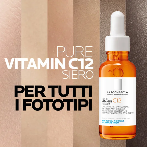 La Roche Posay Pure Vitamin C12 Siero 30Ml Antirughe, Antiossidante e Illuminante