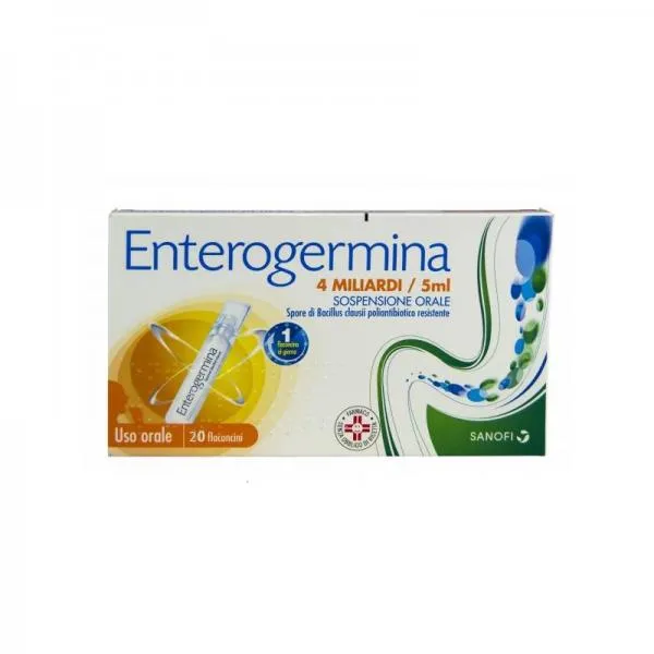 Enterogermina Soluzione Orale 20 Flaconcini 4 Miliardi 5 ml