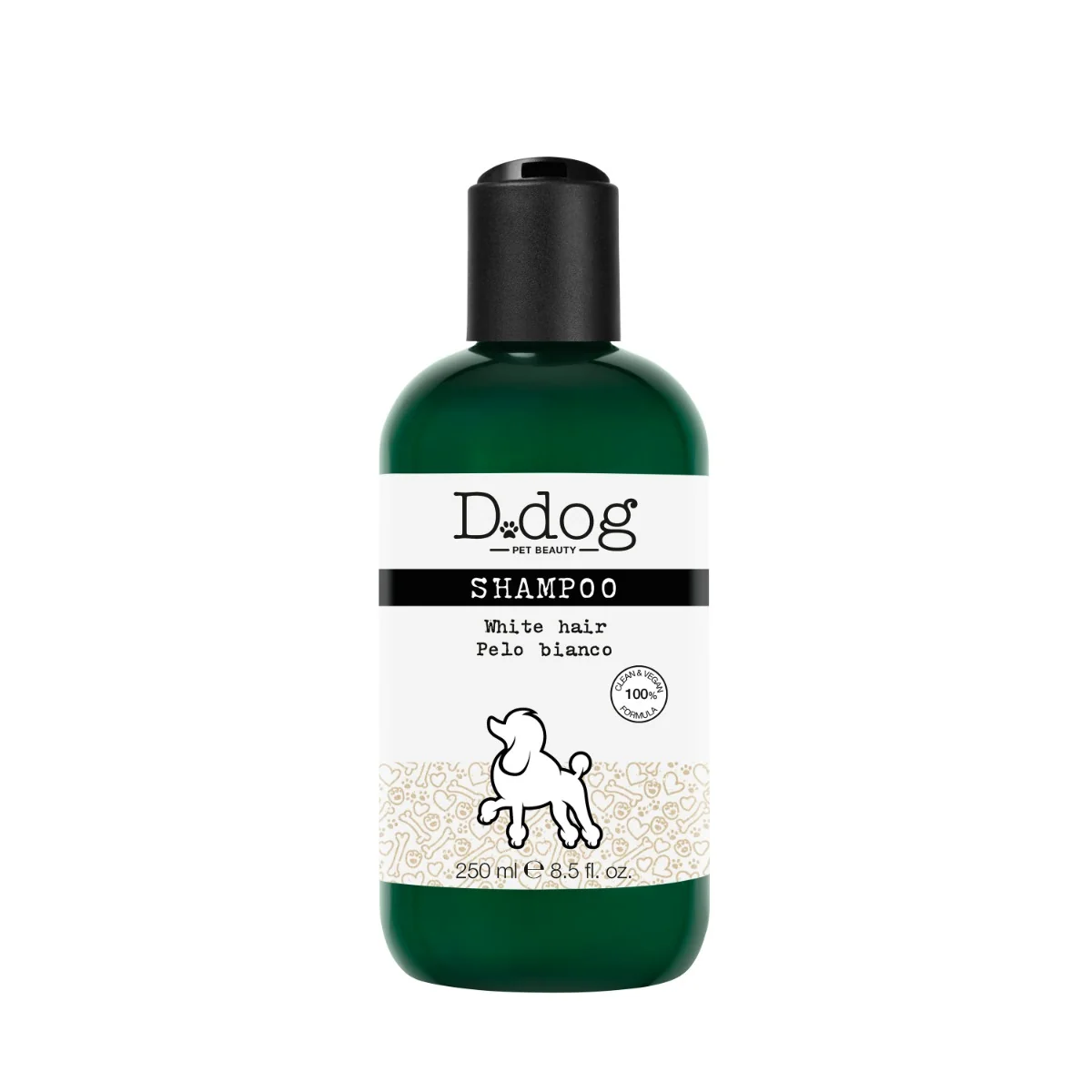 D.Dog Shampoo Pelo Bianco 250 Ml Contrasta l'ingiallimento del manto