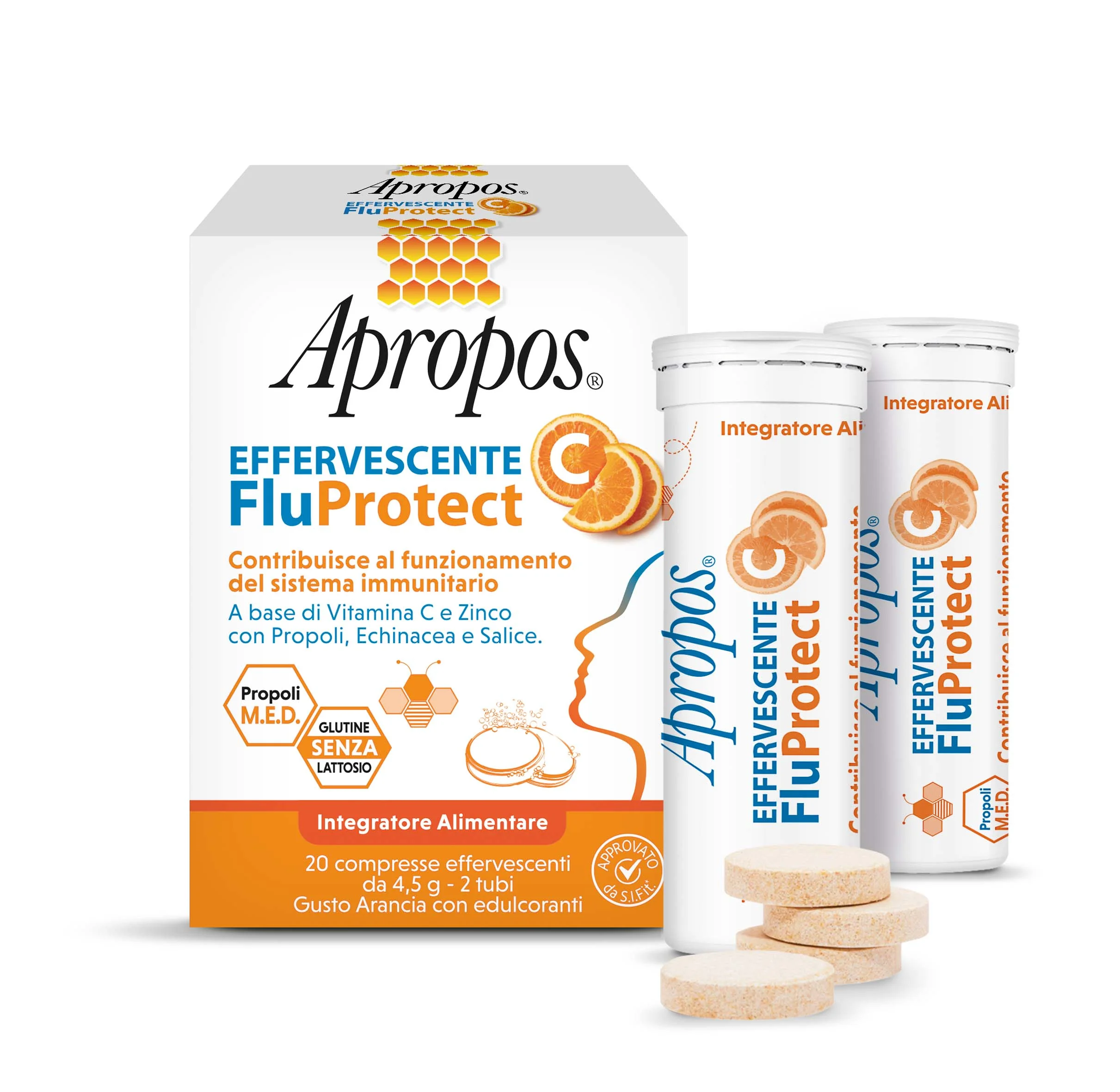 Apropos Fluprotect 20 Compresse Effervescenti Integratore per il sistema immunitario