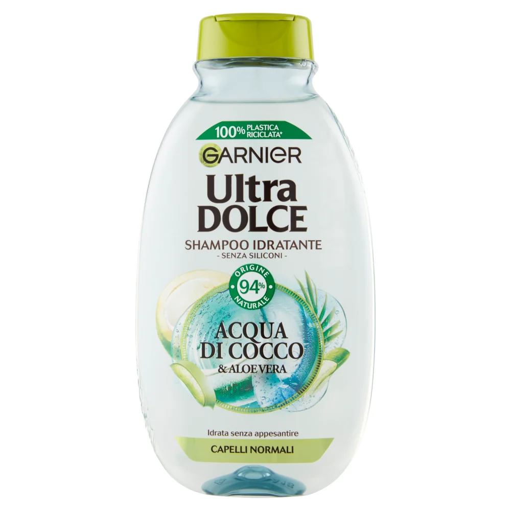 Garnier Ultra Dolce Shampoo Acqua di Cocco e Aloe Vera 250 ml Capelli normali