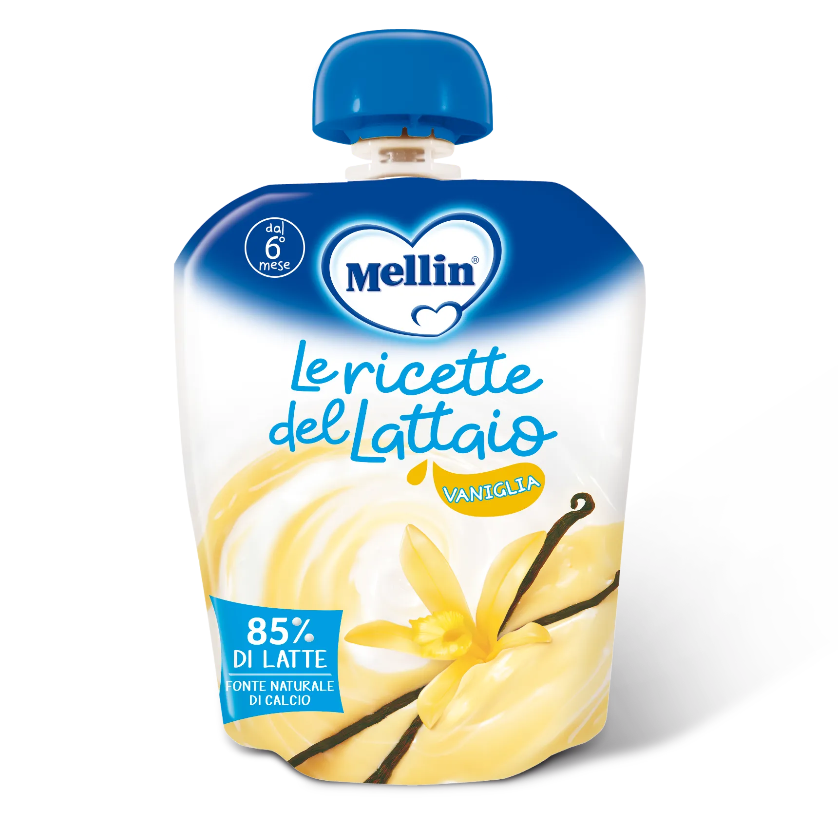 Mellin Pouch Latte Vaniglia 85G Alimento per Infanzia