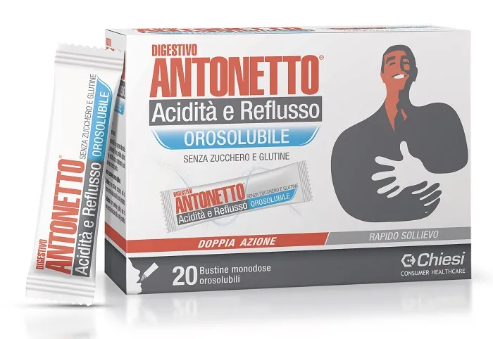 Digestivo Antonetto Acidità  e Reflusso Orosolubile 20 Bustine