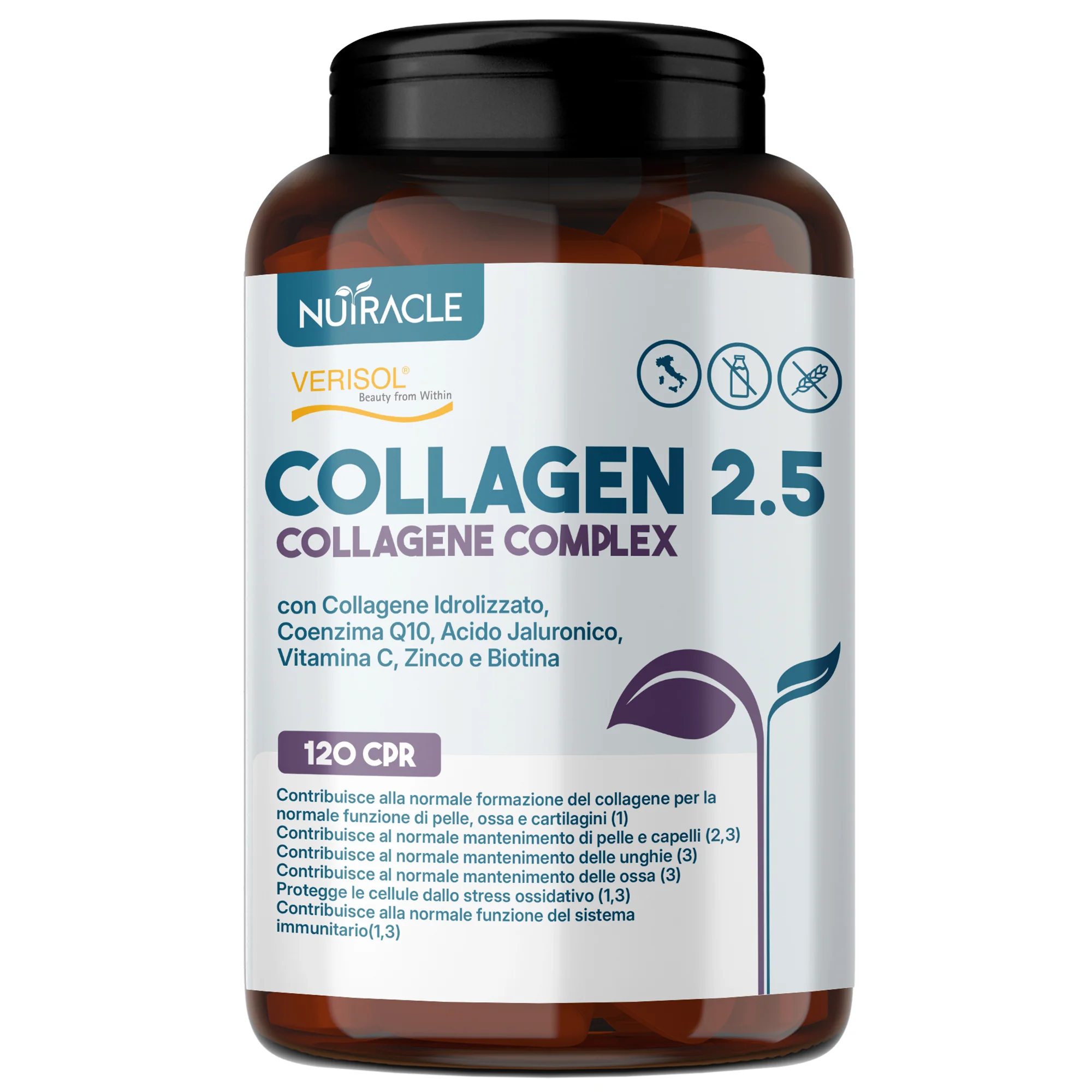 Nutracle Collagen 2,5 120 Compresse per Pelle, Capelli e Unghie
