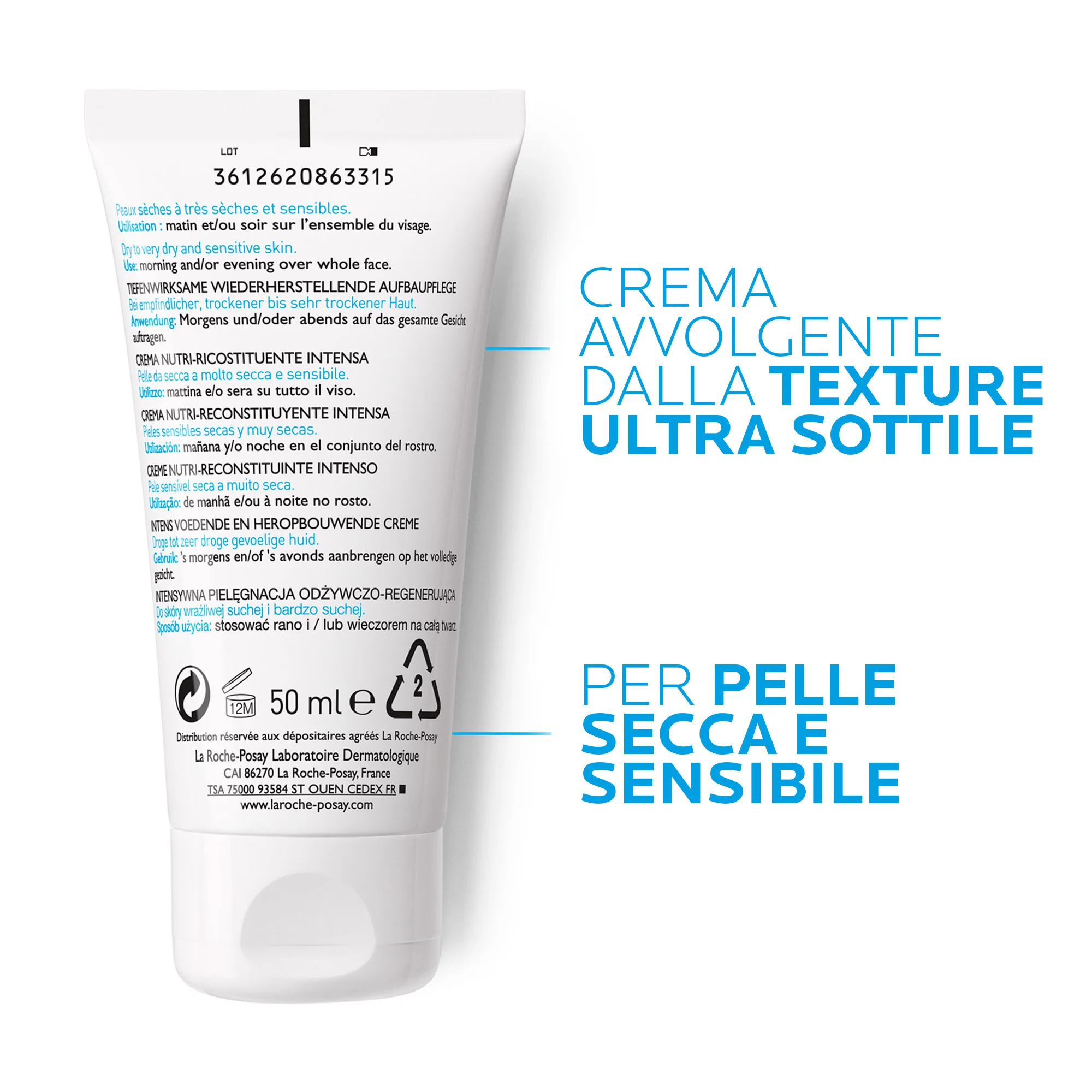 La Roche Posay Nutritic Intense Crema Nutritiva 50 Ml Pelle sensibile e a tendenza atopica