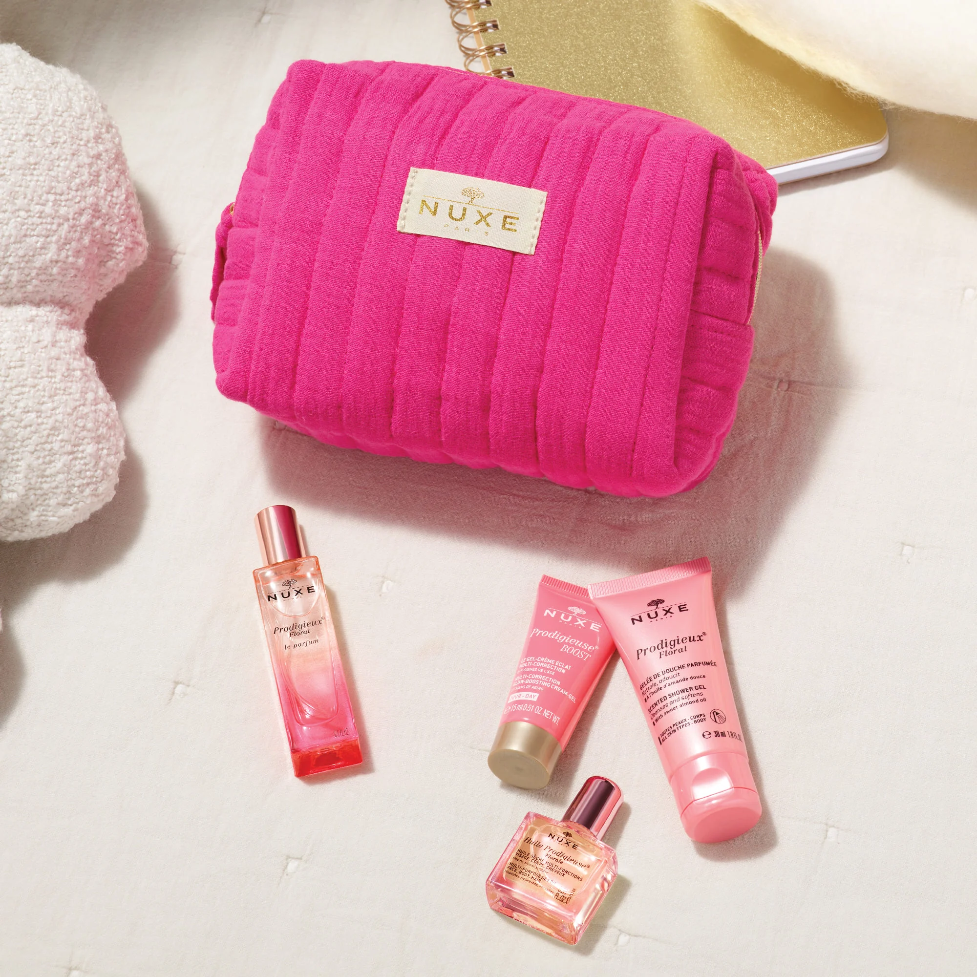 Nuxe Prodigieux - Trousse Gli Indispensabili Prodigieux Floral Florale Gel Doccia 30ml + Huile Florale 10ml + Le Parfum 15ml + Crema Gel Viso 15ml