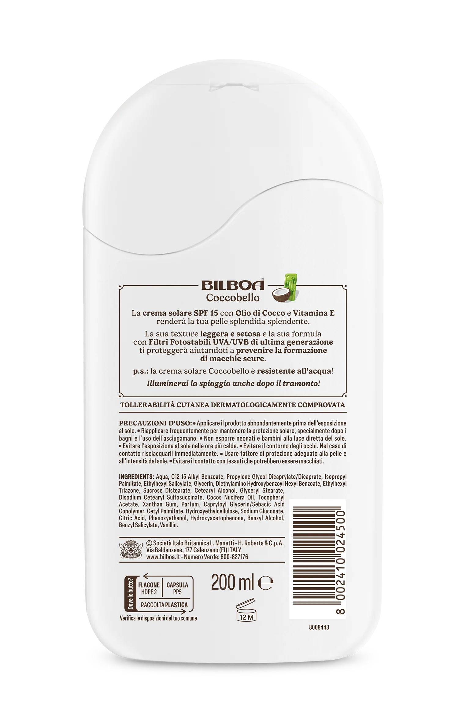 Bilboa Coconut Glow Lat Spf 15 200 Ml