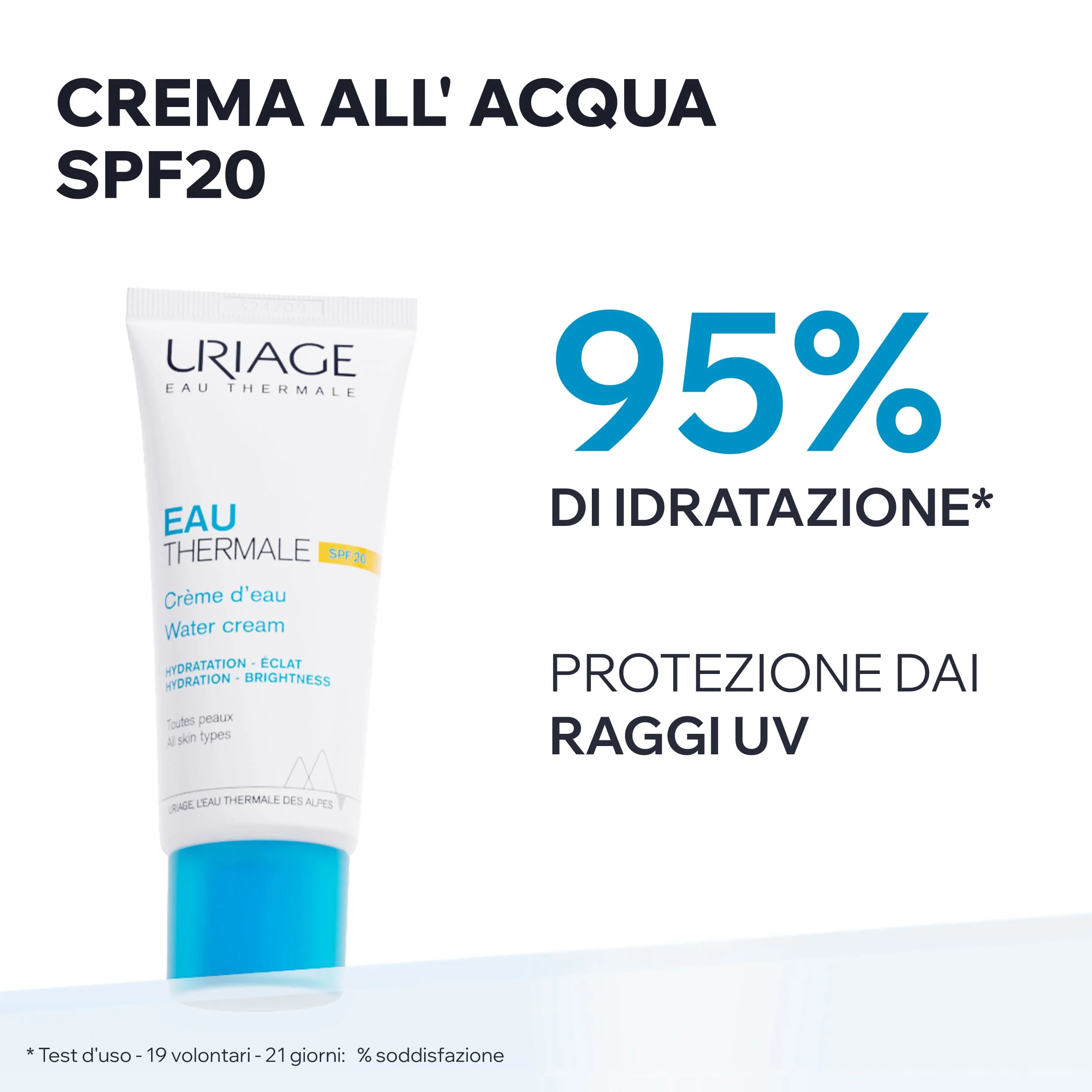 Uriage Eau Thermale Crema Leggera all'Acqua SPF20 Idratante Viso 40 ml Idratante e Protettrice