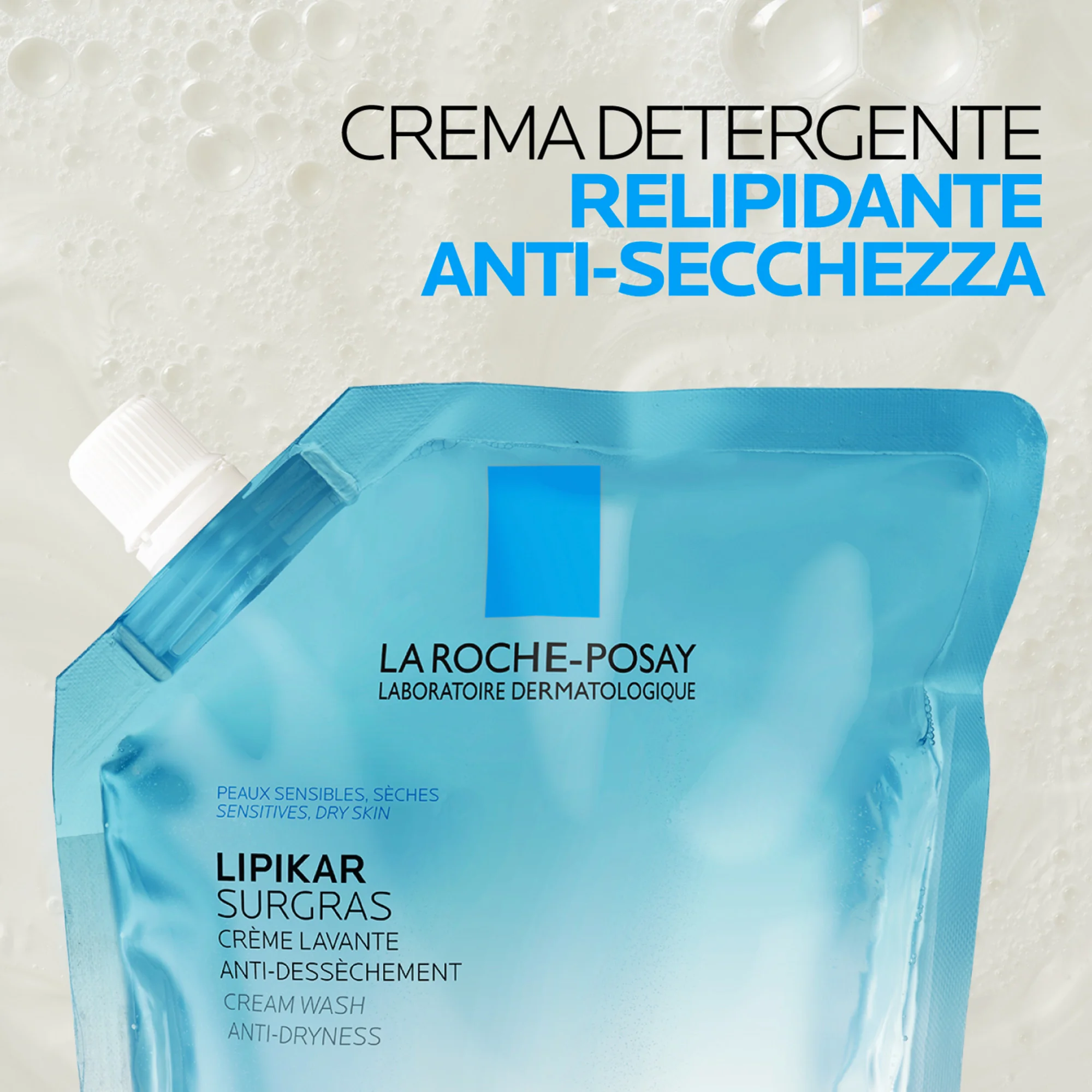La Roche Posay Lipikar Surgras Doccia-Crema Concentrata Refill 400 ml Pelli secche e molto secche