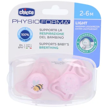 Chicco Succhietto Light Girl Silicone 2-6 Mesi 2 Pezzi Prima Infanzia
