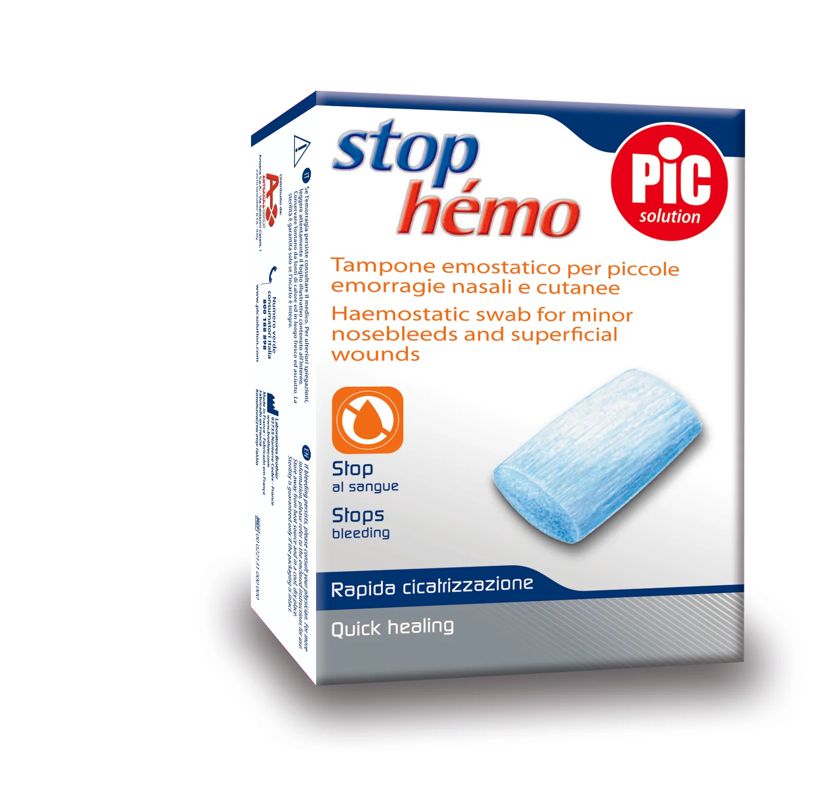 Stop Hemo Tampone Emostatico Perdita di Sangue dal Naso e Cutanee