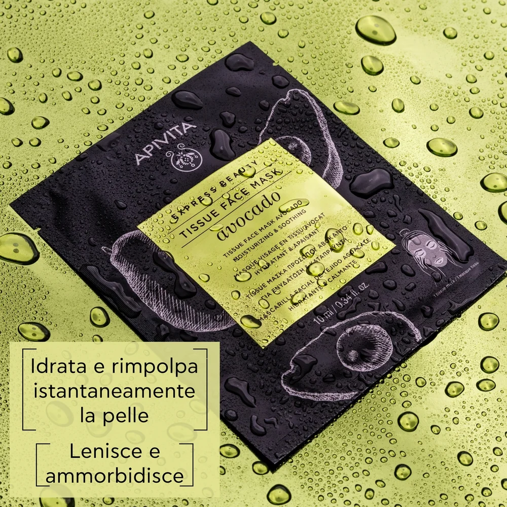 Apivita Express Sheet Mask Avocado Maschera Viso in Tessuto Avocado