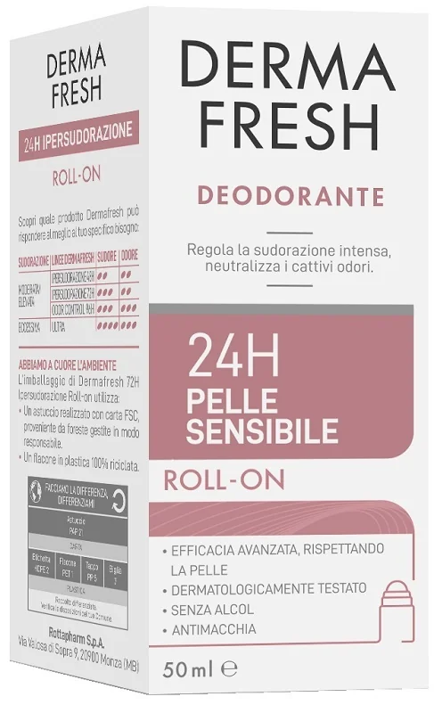 Dermafresh 24H Pelle Sensibile Roll On 50 Ml