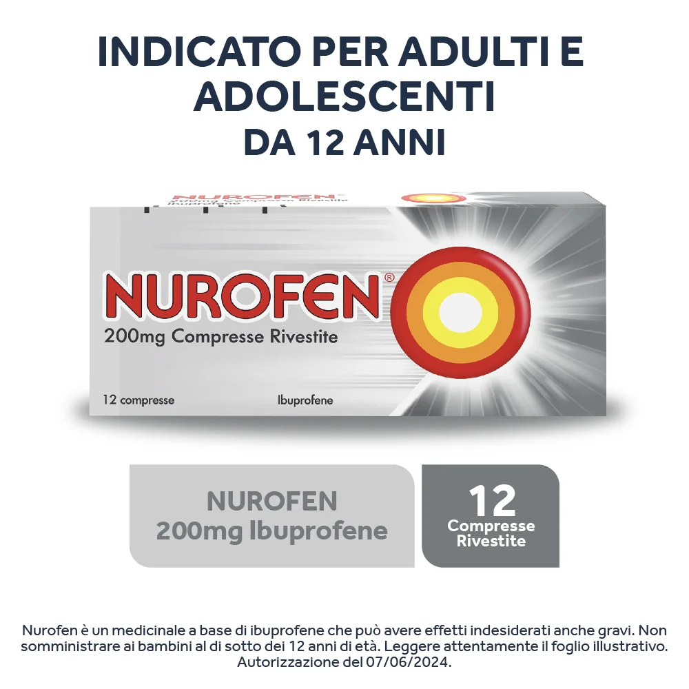 Nurofen 200 mg Ibuprofene 12 Compresse Rivestite Antinfiammatorio