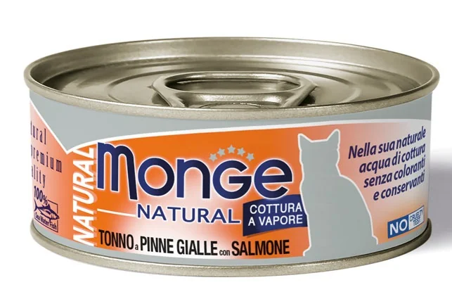 Monge Natural Quality Gatto Monge Natural Tonno Pinna Gialla Con Salmone 80 G