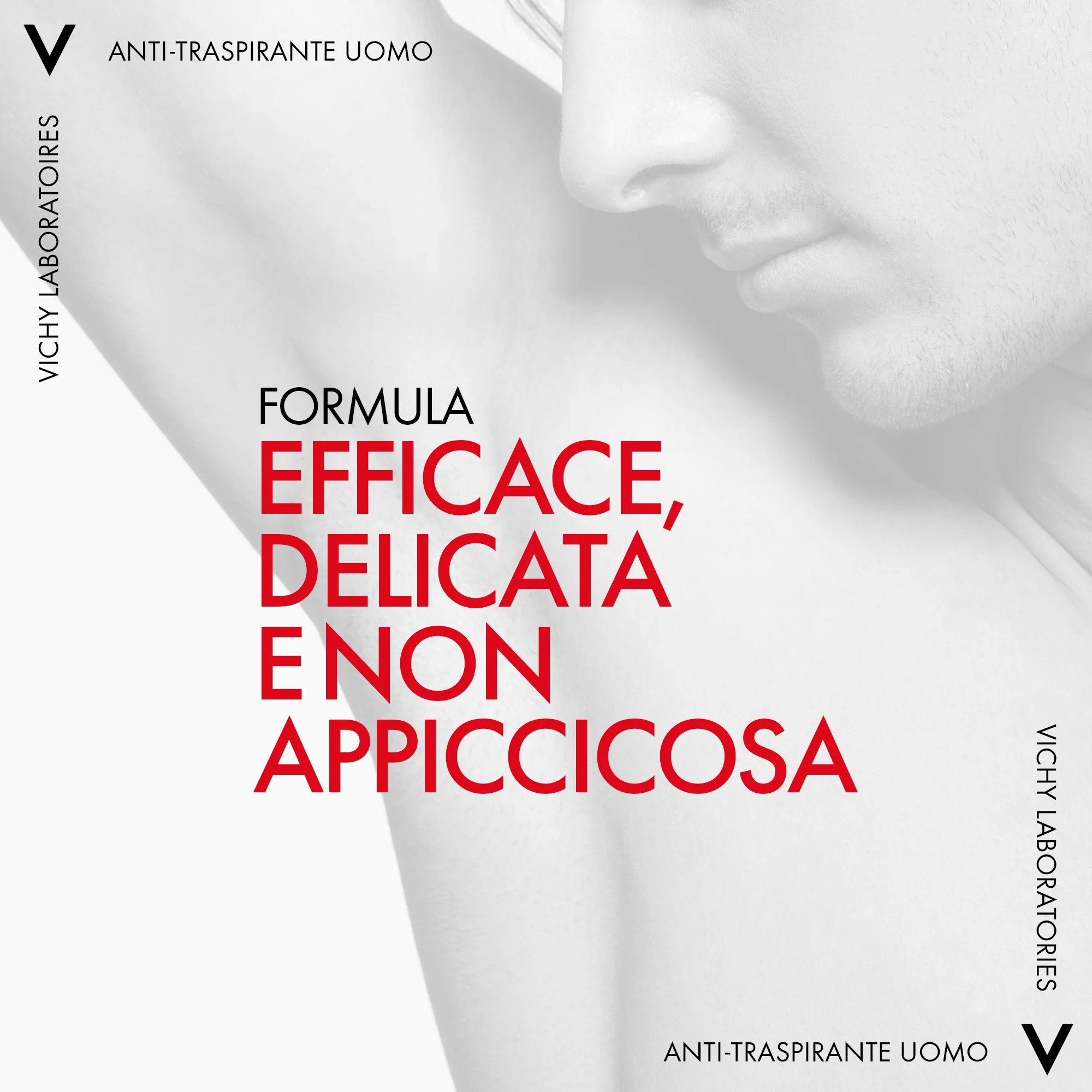 Vichy Homme Deodorante Roll-On 48h Pelle Sensibile 50 ml antitraspirante controllo estremo