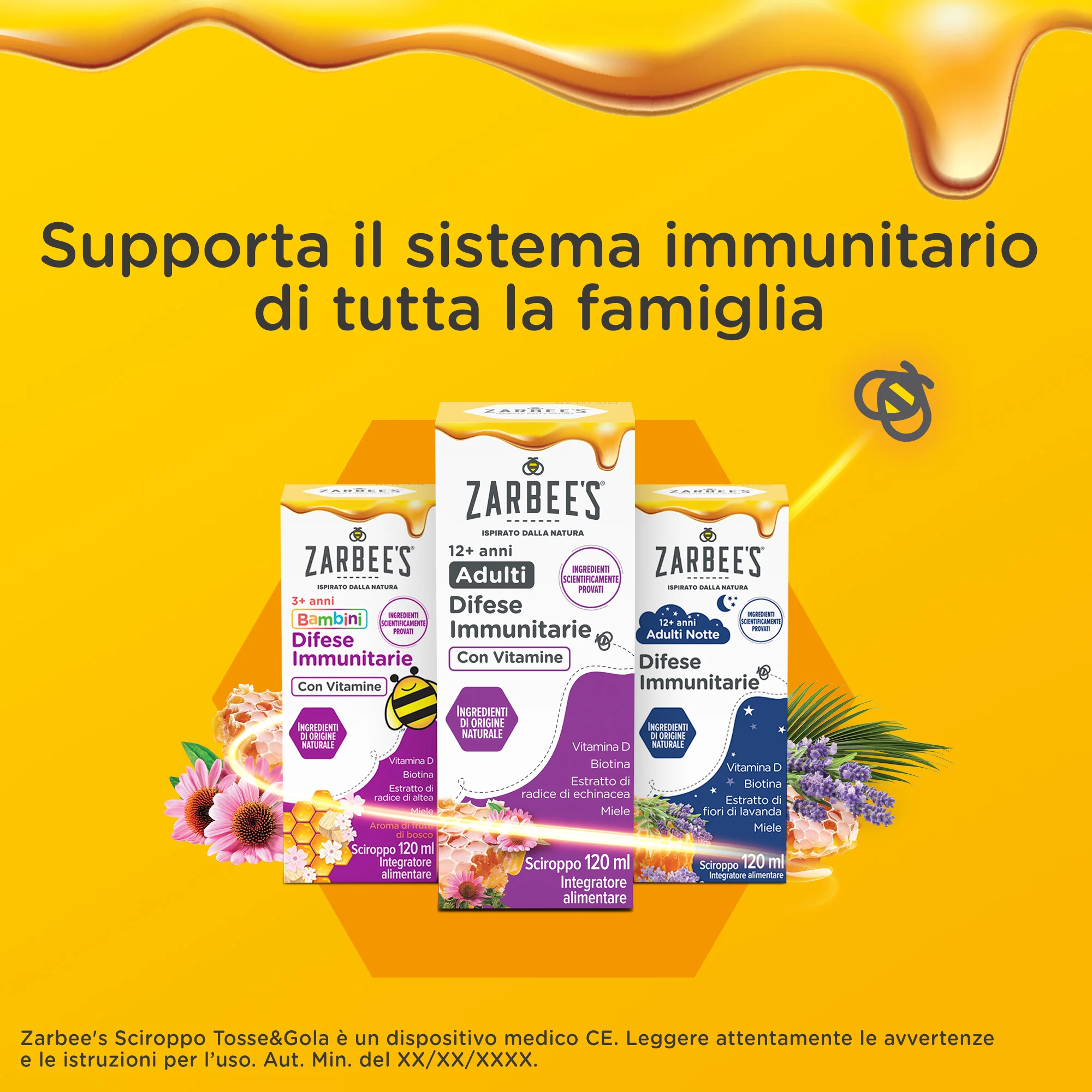 Zarbee's Sciroppo Notte Difese Immunitarie Adulti 120 ml Multivitaminico per Favorire Rilassamento