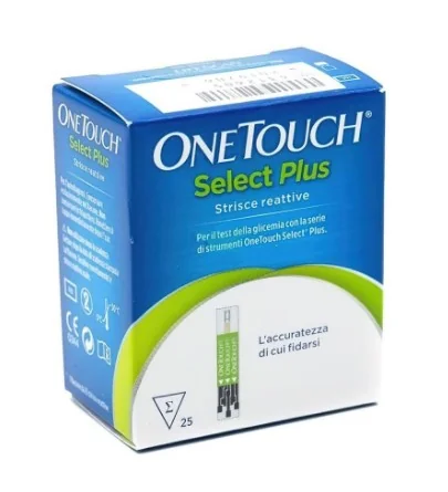 One Touch Select Plus 25 Strisce Strisce Reattive Glicemia
