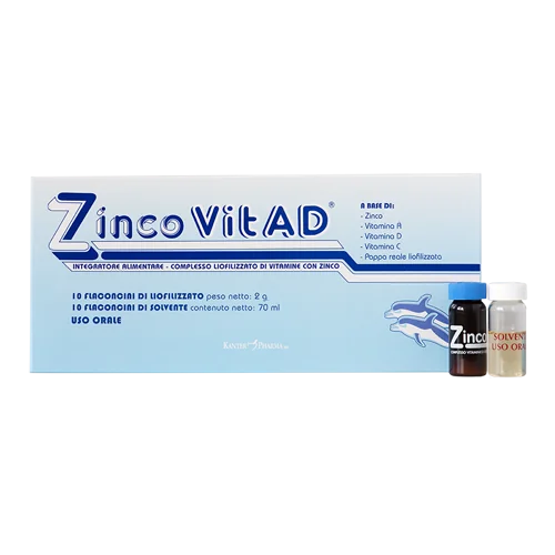 Zinco Vit Adulti 10 +10 Flaconcini Integratore di Zinco e Vitamina D