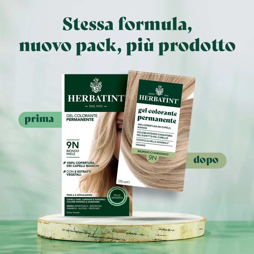 Herbatint Gel Colorante Permanente 9N Biondo Chiarissimo 170 Ml Colore Intenso e Duraturo