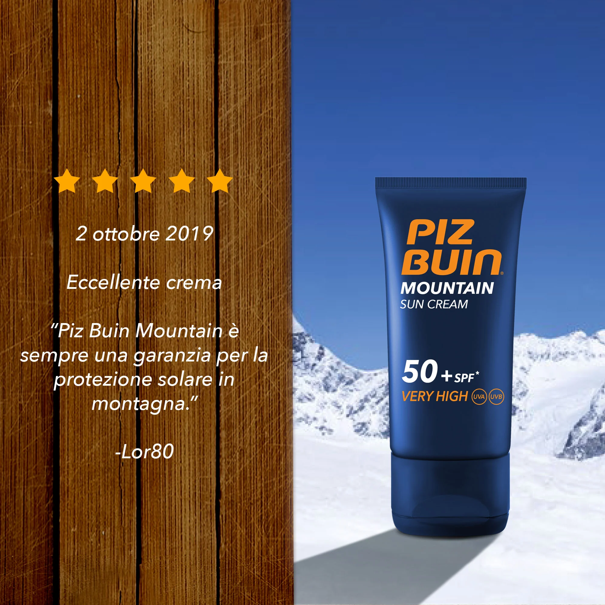 Piz Buin Mountain Crema Solare Viso SPF50+ 50ml Filtro UVA/UVB