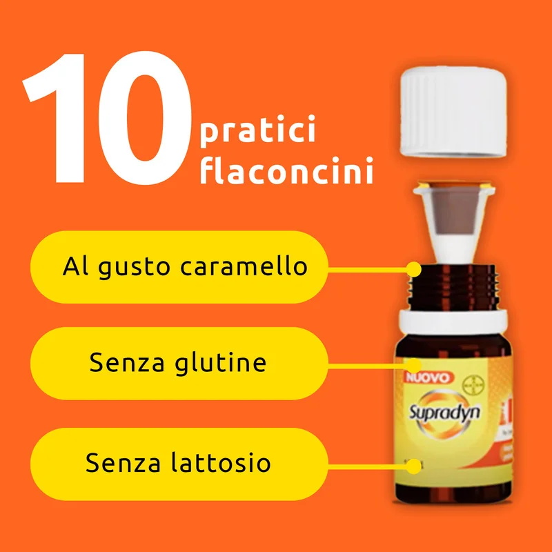Supradyn Ricarica Pro B12 10 Flaconcini Integratore Vitamina B12 e Zinco 10