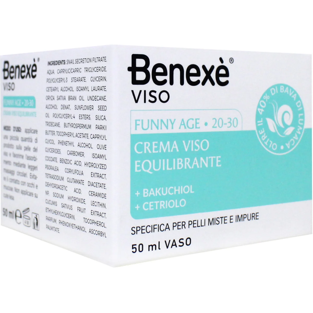Benexè Crema Viso Equilibrante Age 20-30 50 ml Per pelli miste e impure