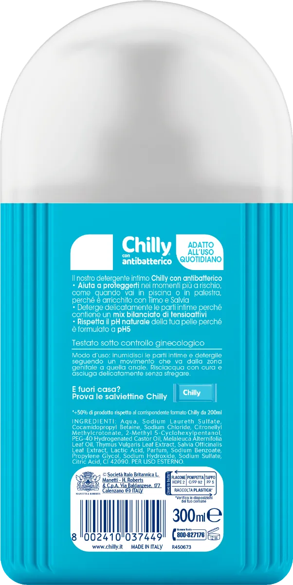 Chilly Detergente Antibatterico 300 ml Purificante e antibatterico