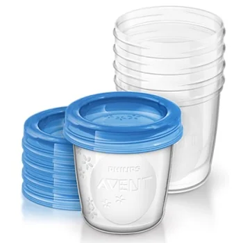 Avent Vasetti Conservalatte Con Coperchio 180 ml 5 Pezzi