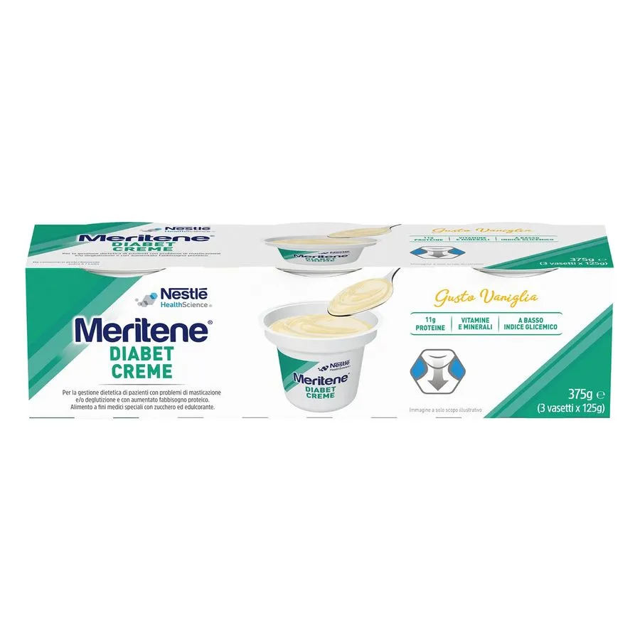 Meritene Diabet Cr Van 3X125 g Alimento Iperproteico e Ipercalorico