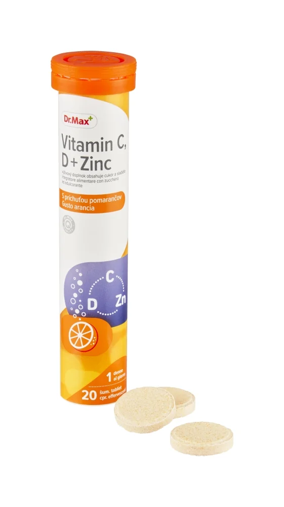 Dr. Max Vitamina C,D+Zn 20 Compresse Effervescenti Supporta il Sistema Immunitario