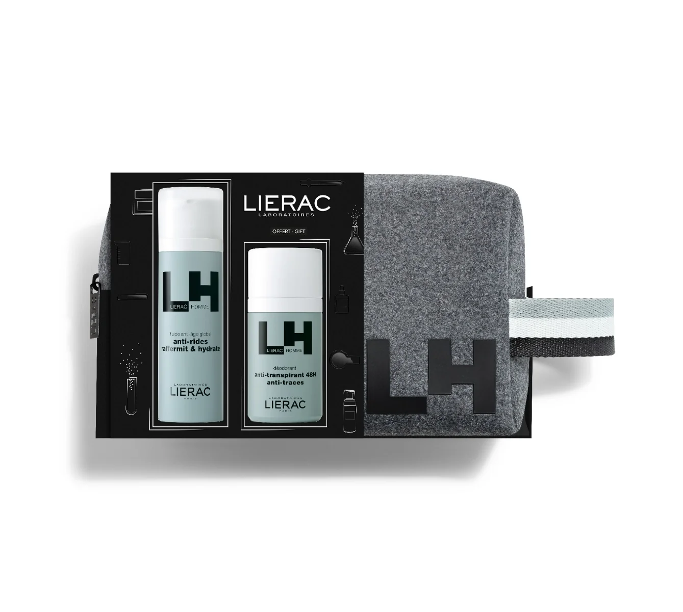 Lierac Homme Anti-Rides + Deo + Trousse Kit Uomo Antietà e Deodorante