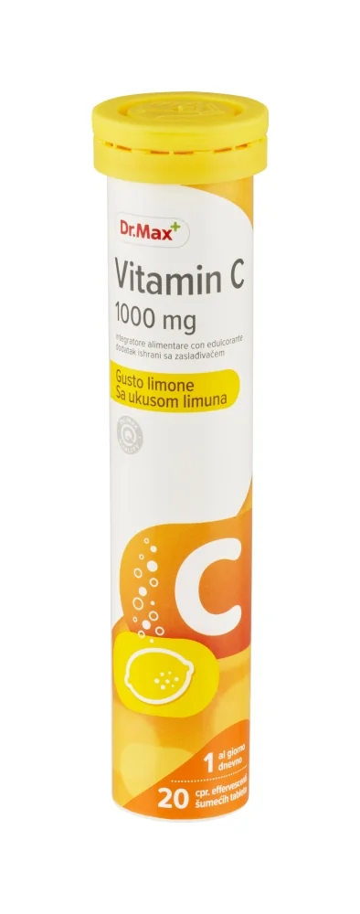 Dr. Max Vitamina C 1000Mg 20 Compresse Effervescenti Supporta il Sistema Immunitario