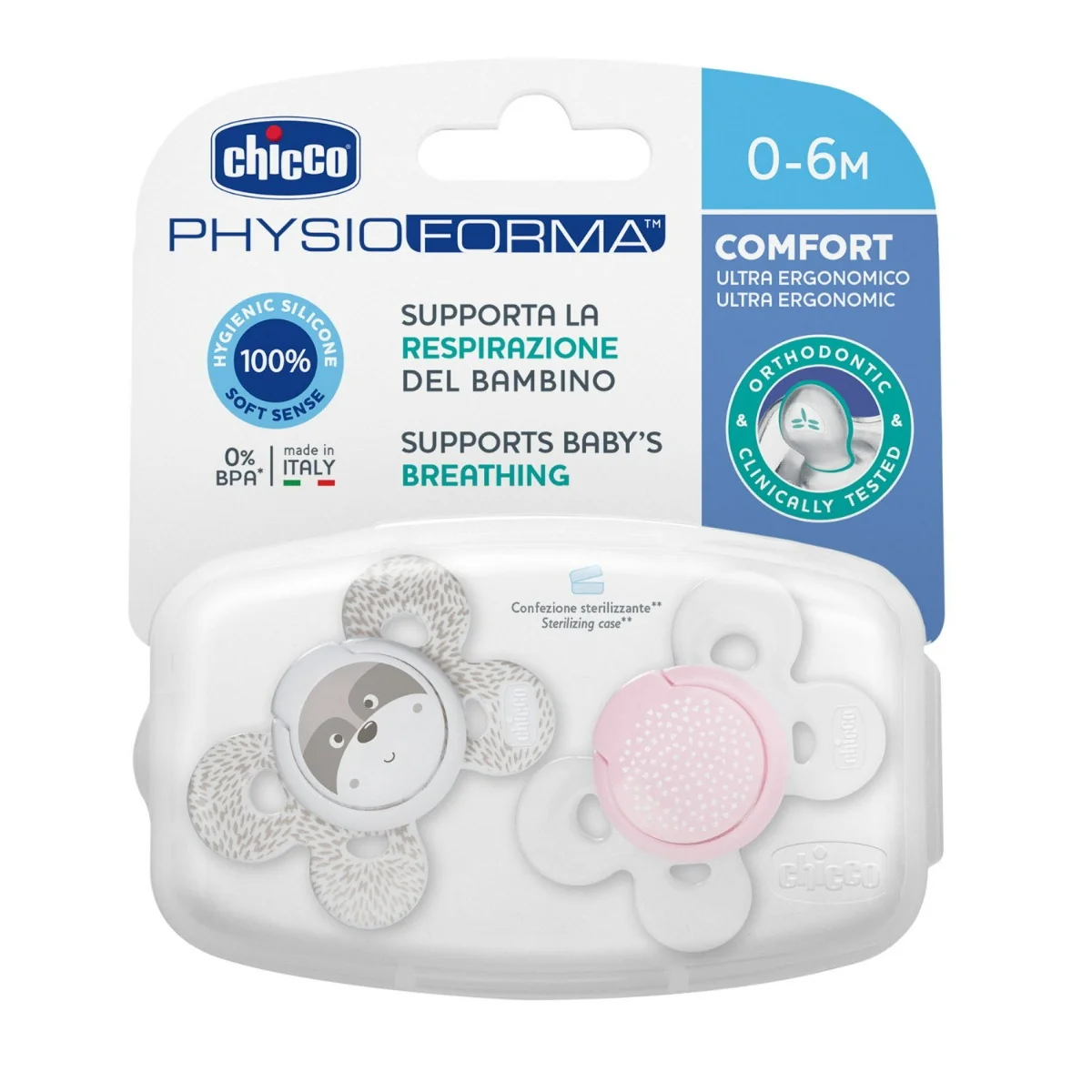 Chicco Succhietto Comfort Girl Silicone 2 Pezzi 0-6 mesi