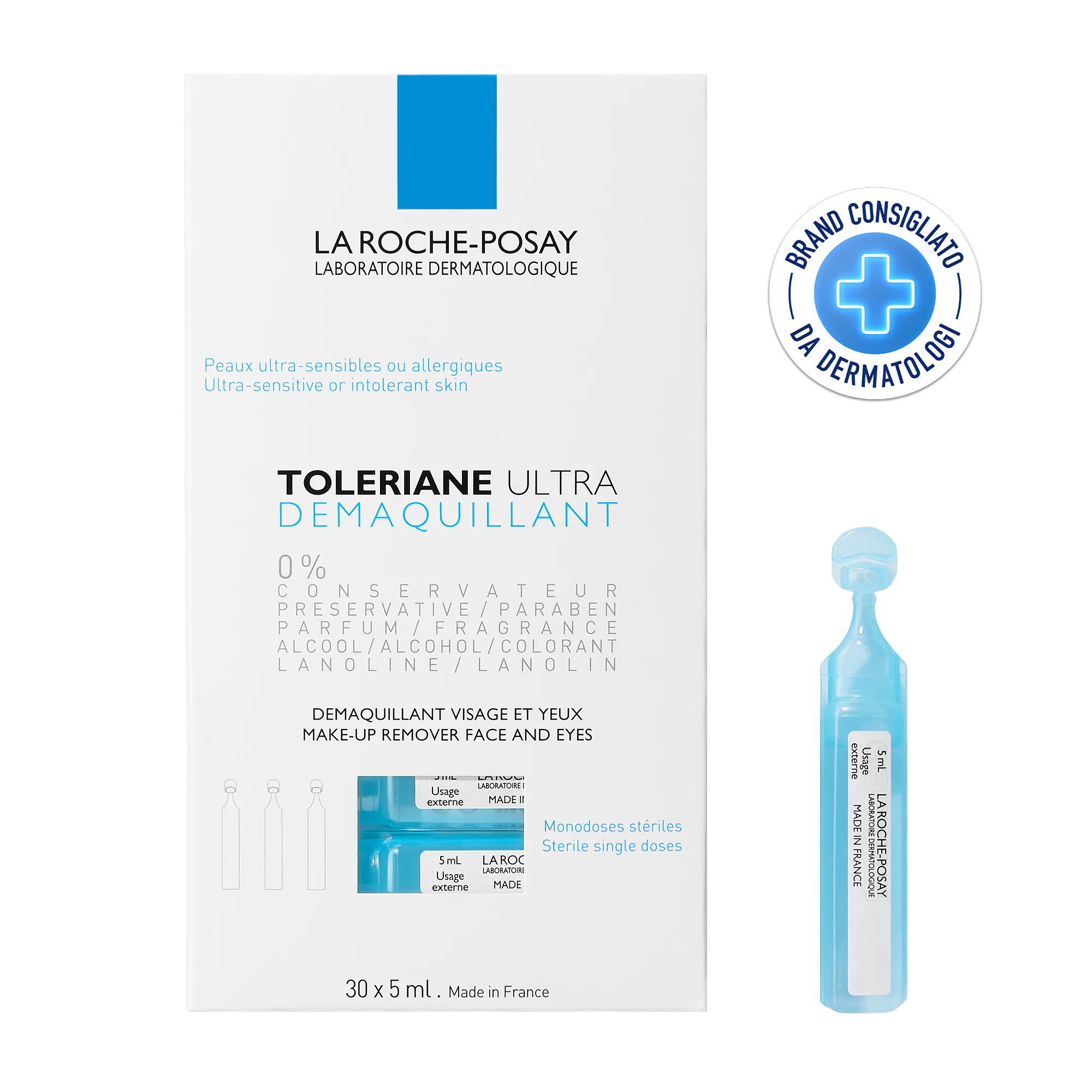 La Roche Posay Toleriane Ultra Demaquillant Monodosi 30x5 Ml Struccante viso e occhi
