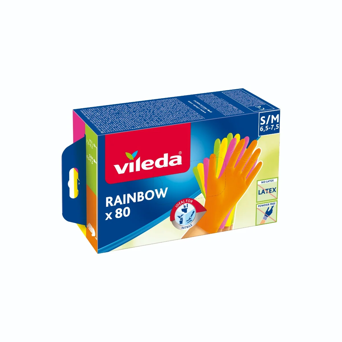 Vileda Guanti Rainbow 80 Pezzi S/M In Nitrile