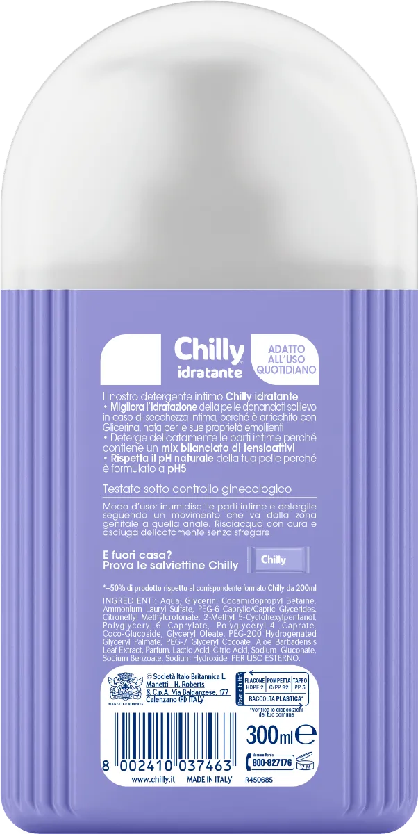 Chilly Detergente Idratante 300 ml Lenitivo