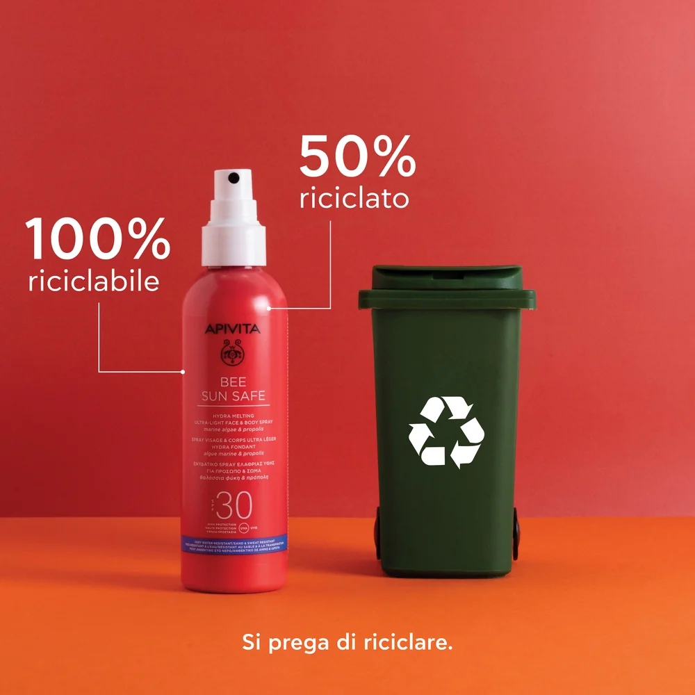 Apivita Bee Sun Safe Hydra Melting Spray Leggero SPF30 200ml Viso e Corpo