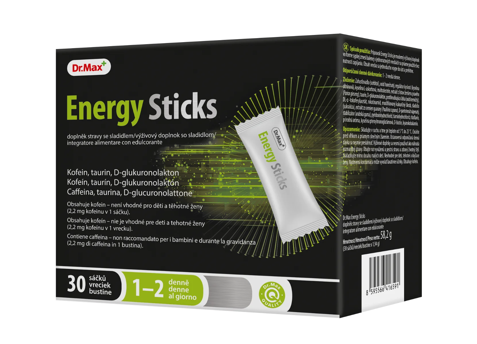 Dr. Max Energy Sticks 30 Pezzi Stimolante Psicofisico
