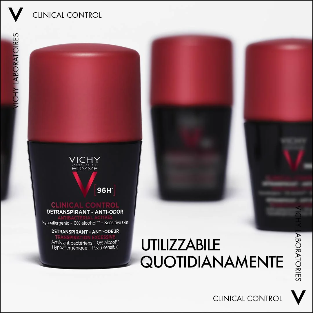 Vichy Homme Clinical Control Deodorante Roll-On 96h 50 Ml Protezione Duratura