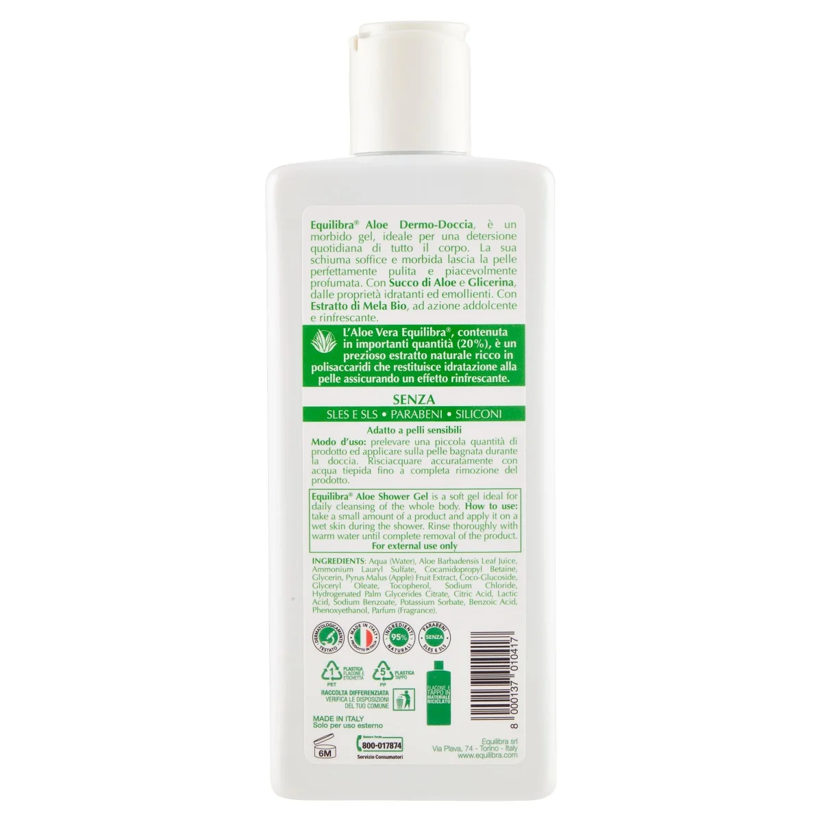 Equilibra Aloe Doccia Schiuma 250 ml Delicato