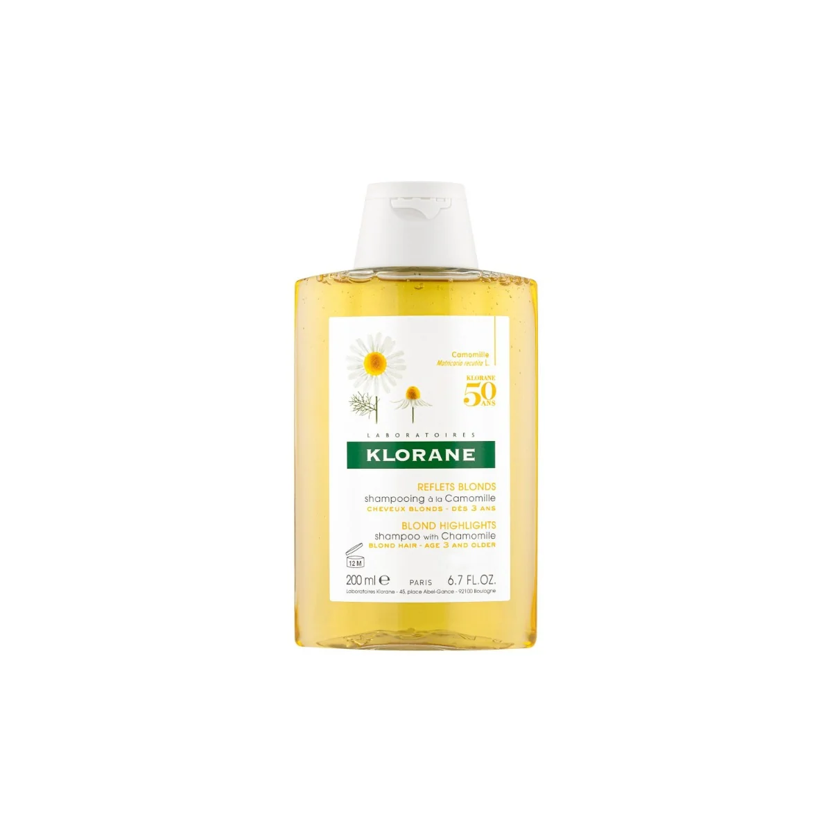 Klorane Shampoo Camomilla 200 ml Capelli Biondi