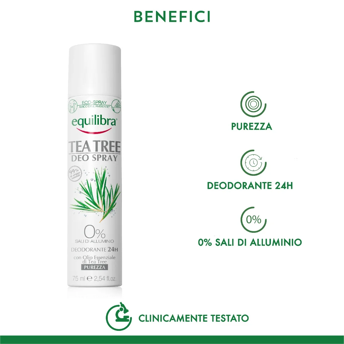 Equilibra Tea Tree Deo Spray 75 Ml Deodorante