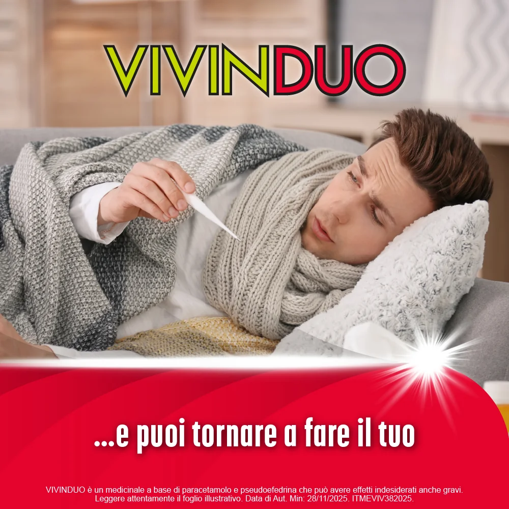 Vivinduo Febbre Congestione Nasale 10 Bustine Sintomi del Raffreddore e dell'Influenza