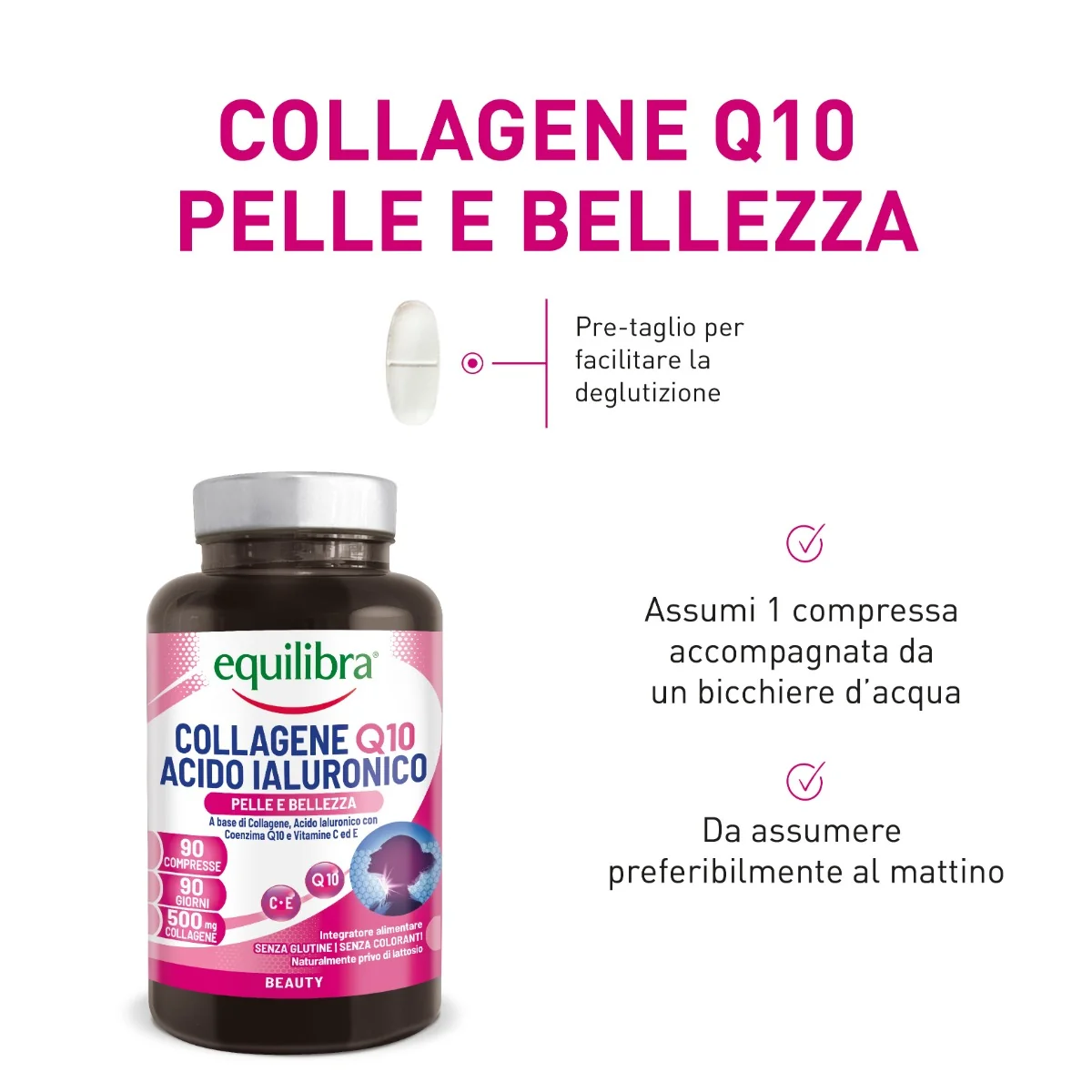 Equilibra Collagene Q10 Acido Ialuronico 90 Compresse Antiage