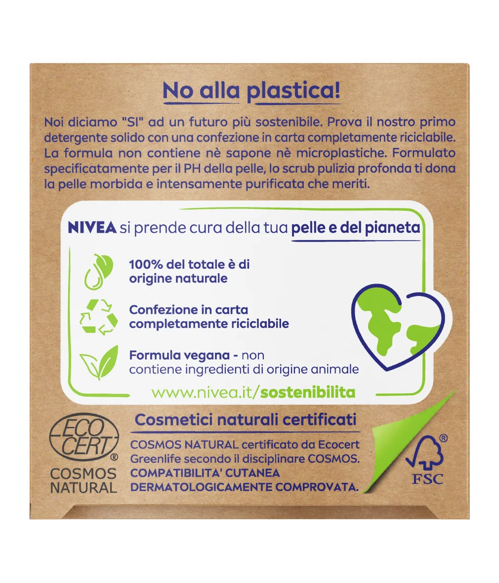 Nivea Naturally Clean Scrub Solido Pulizia Profonda
