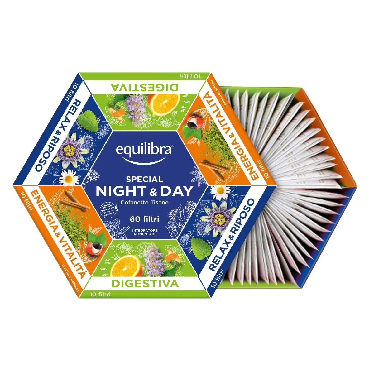 Equilibra Cofanetto Tisane Night & Day 60 filtri Per il Giorno e per la Notte