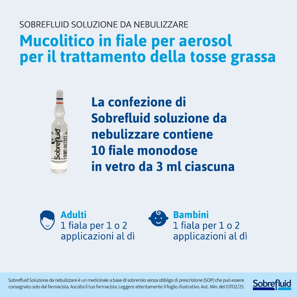 Sobrefluid Soluzione Da Nebulizzare Per Aerosol 10 Fiale 40 Mg/3 Ml Mucolitico