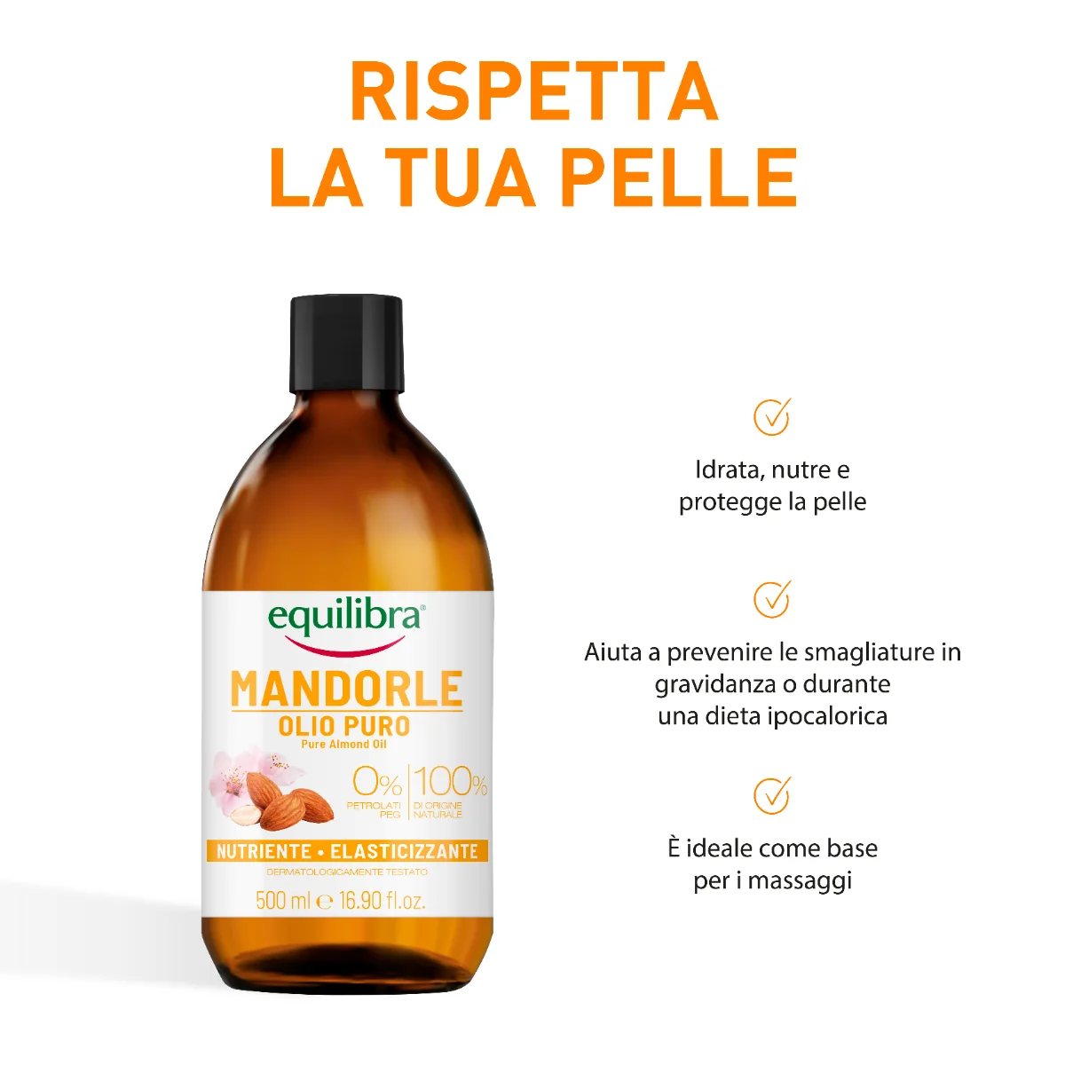 Equilibra Olio Mandorle Puro 500 Ml Emolliente
