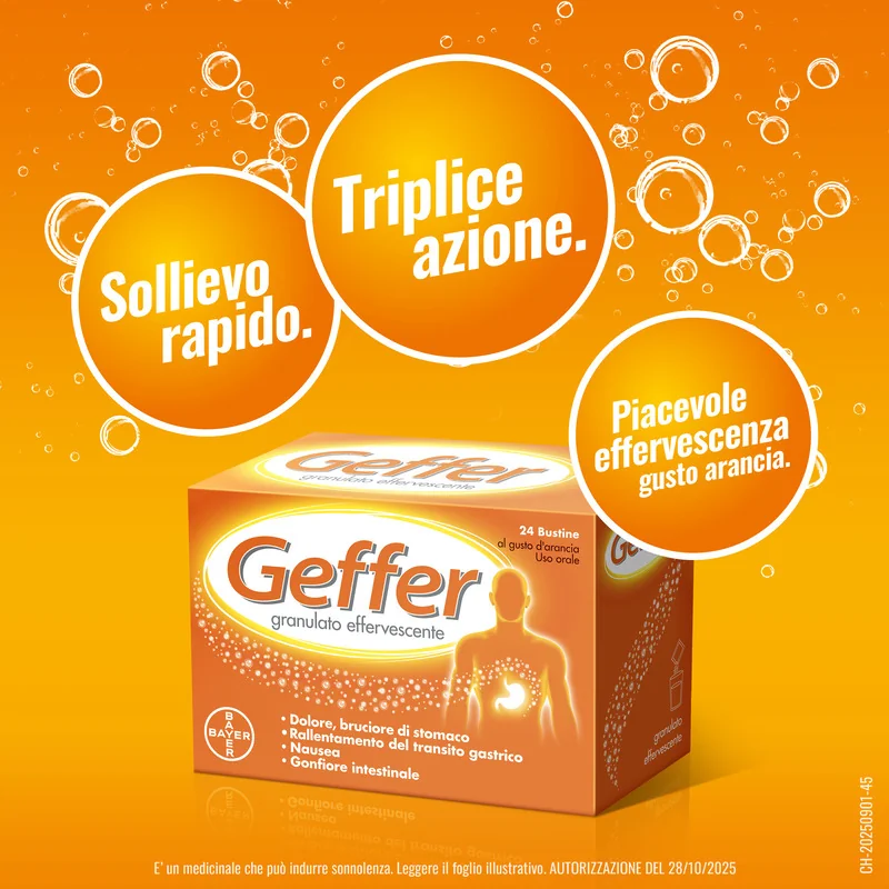 Geffer Antiacido 24 Bustine Bruciore di Stomaco e Nausea